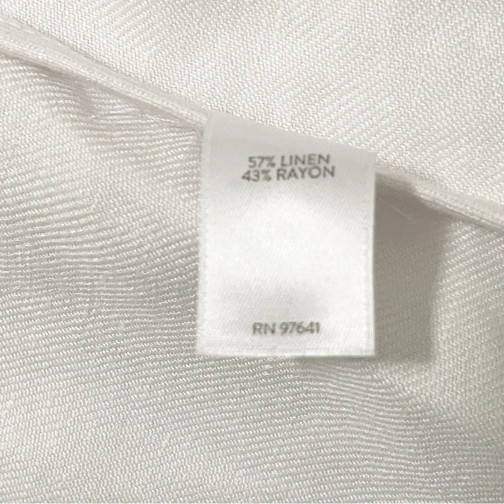 J. Jill Open Front Linen Blend Longline White Vest NWT Size XS Petite